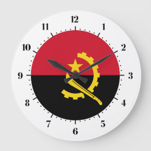 angolanische Flagge Große Wanduhr