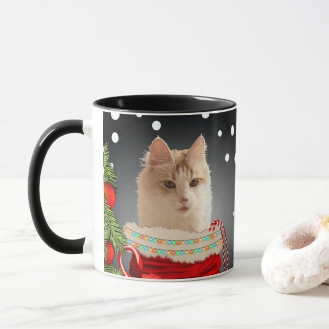 Angora Cat Holiday Tasse (Mit Donut)