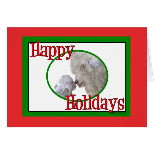 Angora Goat Mama und Baby Holiday Weihnachten (Vorderseite (Horizontal))