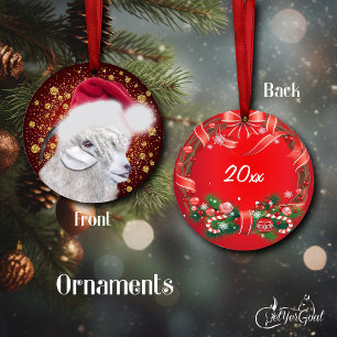Angora Goat Weihnachtsmannmütze Weihnachtsschmuck