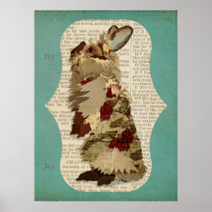 ANGORA-KANINCHEN RETRO ART POSTER