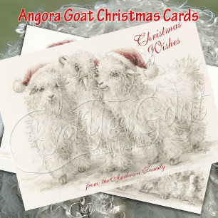 Angora-Weihnachtsziegen  Karte