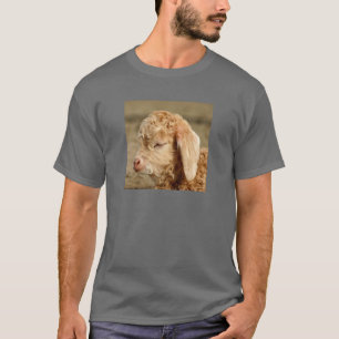 Angora-Ziegen-Kind - erwachsener dunkler T - Shirt
