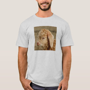 Angora-Ziegen-Kind - erwachsener heller T - Shirt