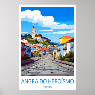 Angra Do Herosmo Vintage Reiseposter Ski Poster