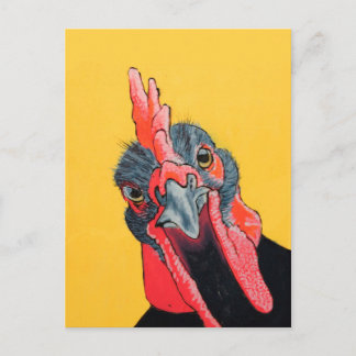 Angraues Huhn in Gelb Postkarte