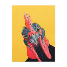 Angraues Huhn in Gelb