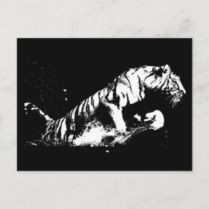 Angreifender Tiger Postkarte