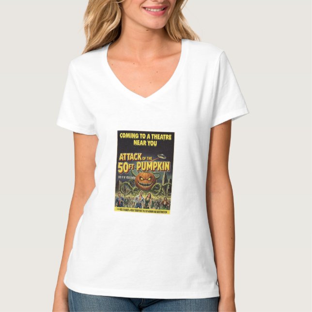 Angriff auf den 50ft Pumpkin T-Shirt (Vorderseite)