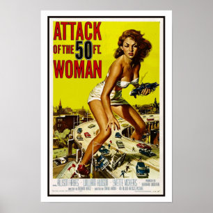 Angriff auf die 50-Fuß-Frau Vintag BMovie Poster