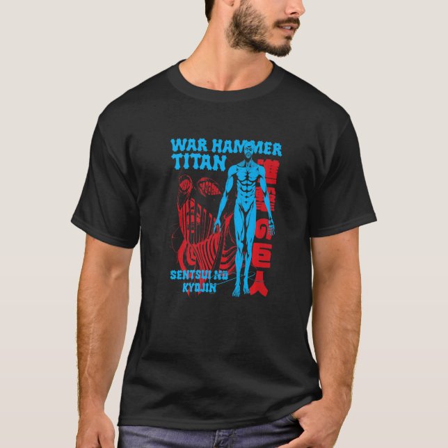 Angriff auf die Titan Season 4 Kriegshammer Pose T-Shirt (Vorderseite)