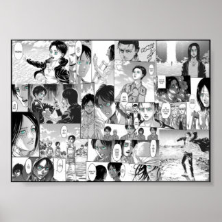 Angriff auf Titan Eren Yeager Manga Collage Poster