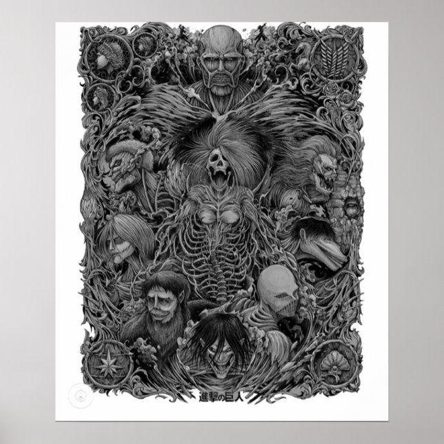 Angriff auf Titan Titans Anime Design Poster (Vorne)