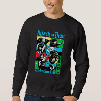 Angriff auf Titan-Zeichenketten-Collage Sweatshirt