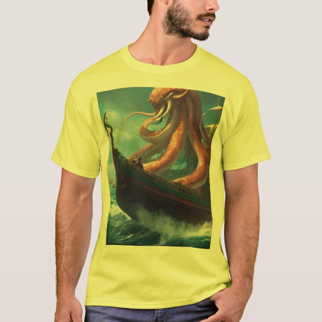 Angriff auf wild lebende Octopus" T-Shirt (Vorderseite)