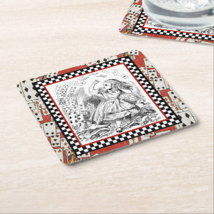 Angriff der Karten 1 Rechteckiger Pappuntersetzer