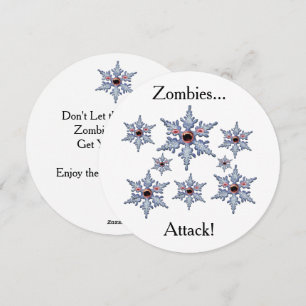 Angriff der Schneeflocken-Zombies Flat Card Feiertagskarte