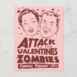 Angriff der Valentine Zombies Feiertagspostkarte