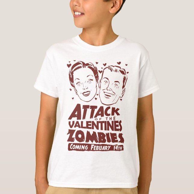 Angriff der Valentine Zombies T-Shirt (Vorderseite)