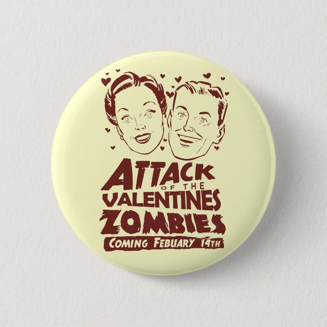 Angriff der Valentins-Zombies Button (Vorderseite)