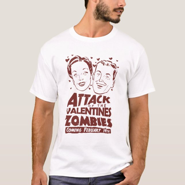 Angriff der Valentinsgruß-Zombies T-Shirt (Vorderseite)