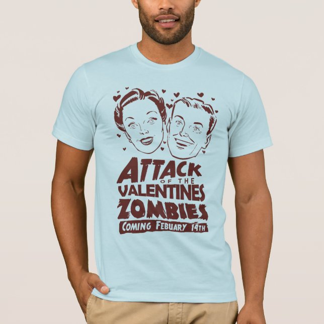 Angriff der Valentinsgruß-Zombies T-Shirt (Vorderseite)
