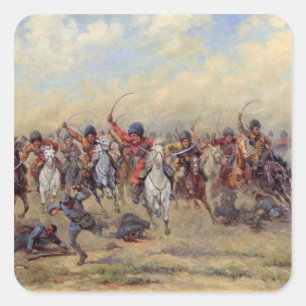 Angriff des 'wilden Division Quadratischer Aufkleber