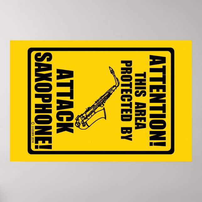 Angriff Saxophon Poster (Vorne)
