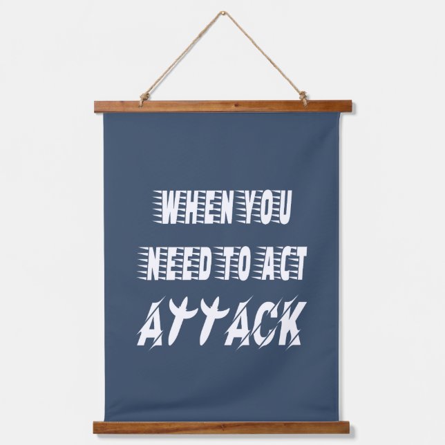 Angriff Wandteppich Mit Holzrahmen (Vorderseite)