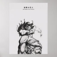 Angriffs-Titan-Figur Dunkle Anime-Linienkunst
