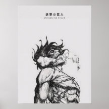 Angriffs-Titan-Figur Dunkle Anime-Linienkunst