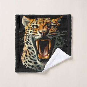 Angriffskopf von Leopard Badhandtuch Set