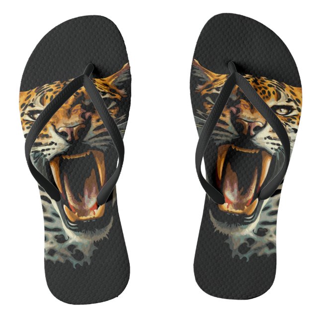Angriffskopf von Leopard Flip Flops (Fußbett)