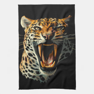 Angriffskopf von Leopard Geschirrtuch