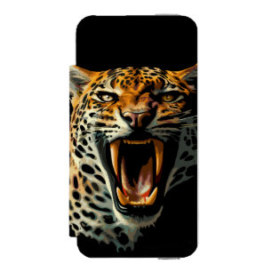 Angriffskopf von Leopard Incipio Watson™ iPhone 5 Geldbörsen Hülle