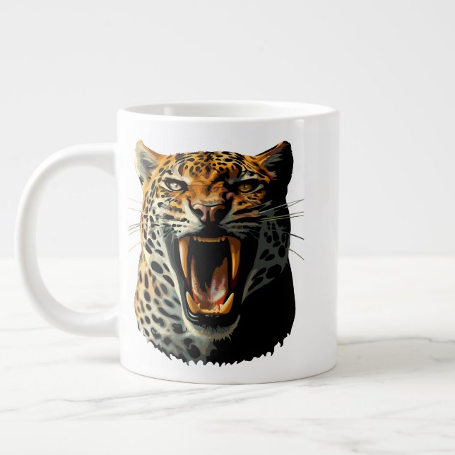 Angriffskopf von Leopard Jumbo-Tasse (Links)