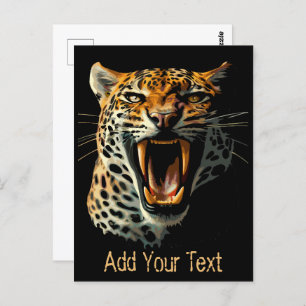 Angriffskopf von Leopard Postkarte