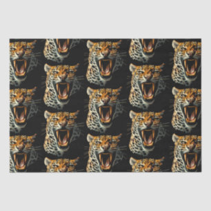 Angriffskopf von Leopard Seidenpapier