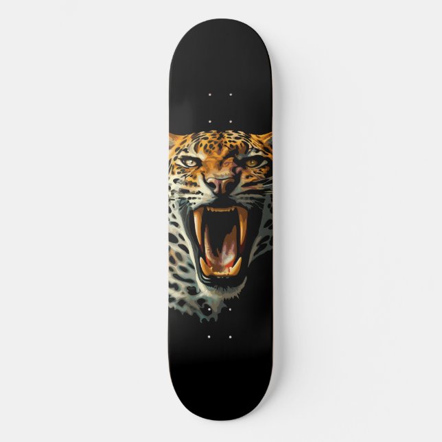 Angriffskopf von Leopard Skateboard (Vorderseite)