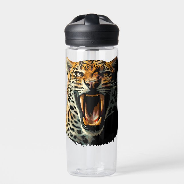 Angriffskopf von Leopard Trinkflasche (Vorderseite)