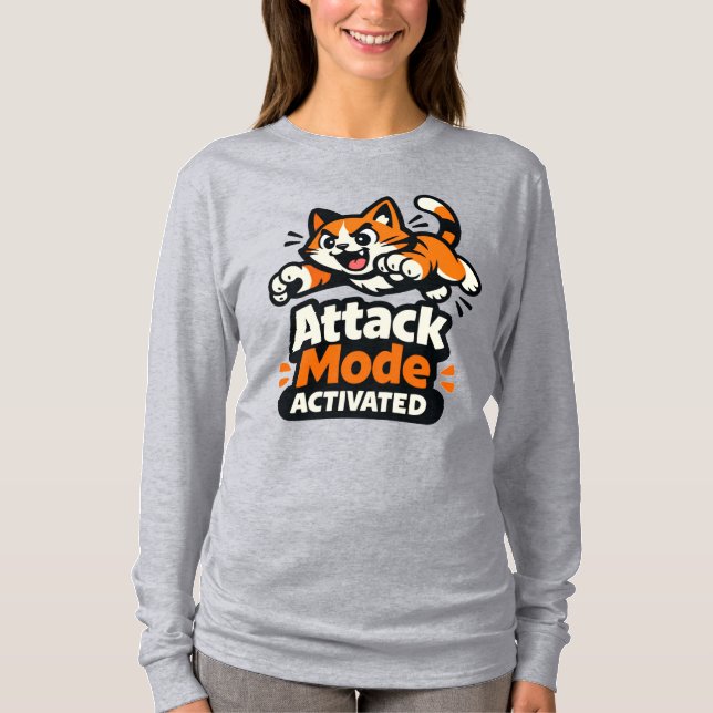 Angriffsmodus aktiviert – Energetische springende  T-Shirt (Vorderseite)