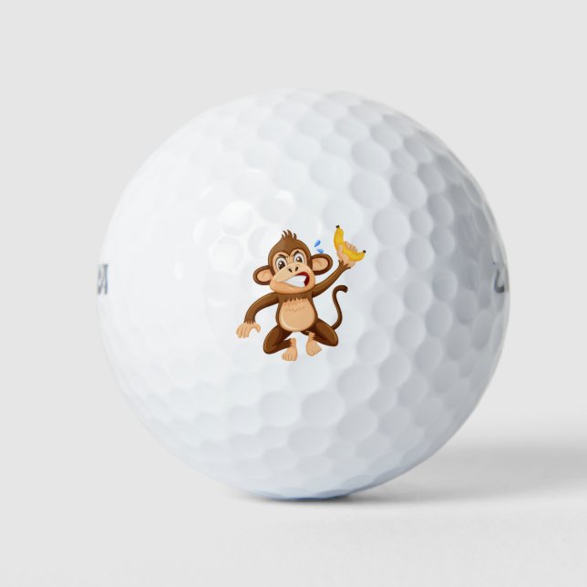 Angry-Affen-Cartoon Golfball (Vorderseite)