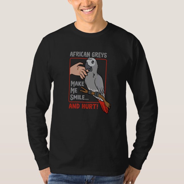Angry African Gray Parrot Ironic Sprichwort Exotic T-Shirt (Vorderseite)
