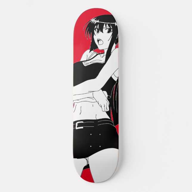 Angry Anime Girl Skateboard Deck (Vorderseite)