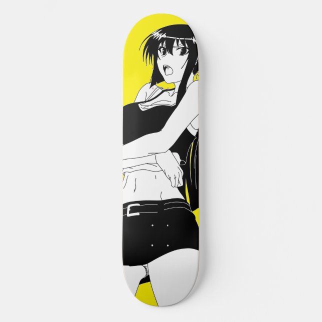 Angry Anime Girl Skateboard Deck (Vorderseite)