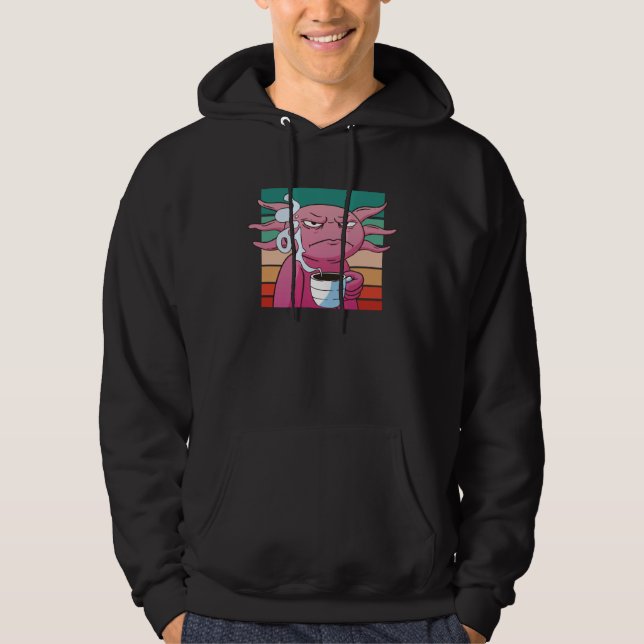 Angry axolotl coffee cup evil eye annoyed hoodie (Vorderseite)