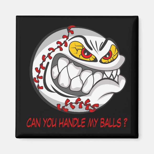 Angry Baseball Black Magnet (Vorne)