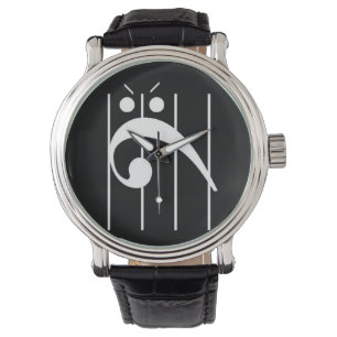 Angry Bass Clef Watch BLACK, friggin BLACK! Armbanduhr