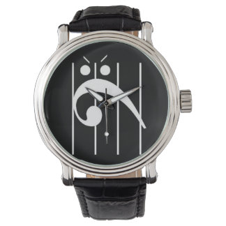 Angry Bass Clef Watch BLACK, friggin BLACK! Armbanduhr