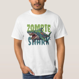 Angry beängstigend Zombie Hai Illustration T-Shirt